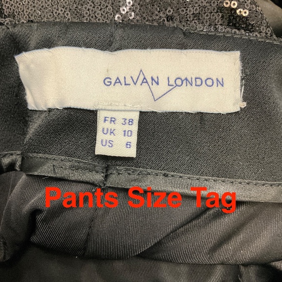 GALVAN LONDON BLACK SEQUINED JACKET AND PANTS SUIT SET - Picture 5 of 6